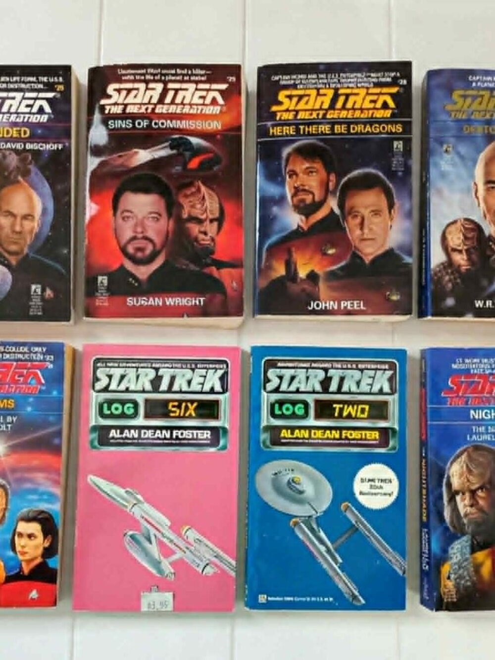 Lot Of 8 Vintage 1990s Star Trek Mass Market Paperback Novels